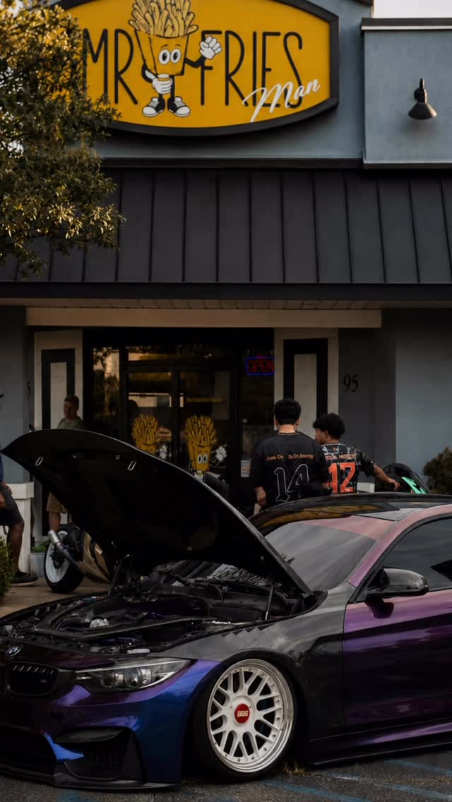 Cars and crowd at the Carolina Stance Shop car show.